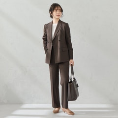 ≪Oggi.jp9月掲載≫ TRストレッチ フレアパンツ ブラウンチェック セッ