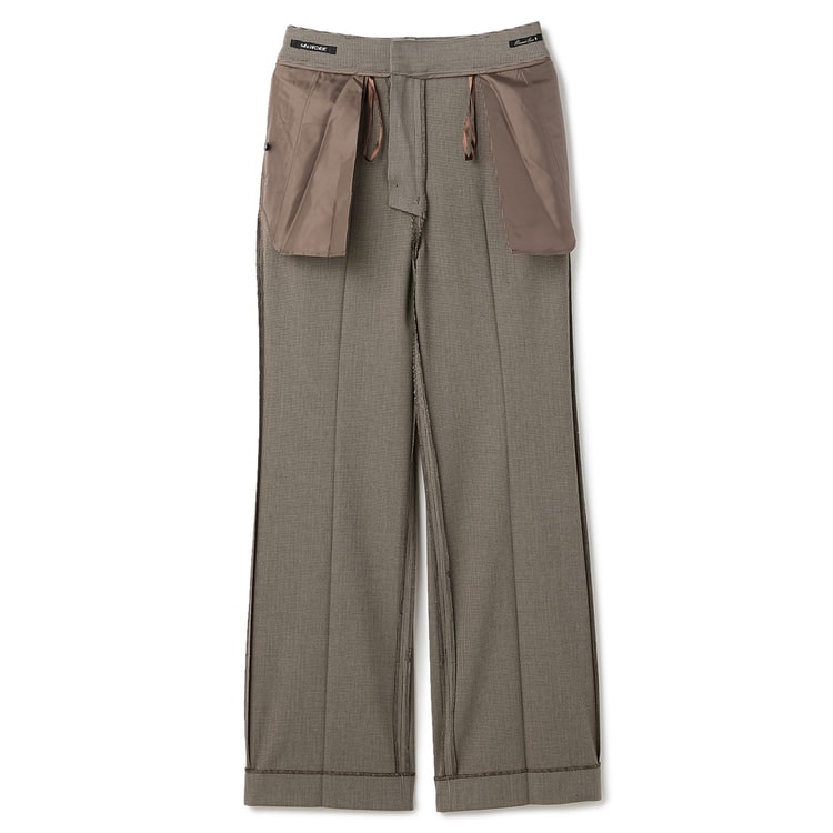 TRストレッチ フレアパンツ ベージュ千鳥格子 セットアップ着用可