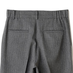 ウールライクツイード調 ワイドパンツ グレーヘリンボーン