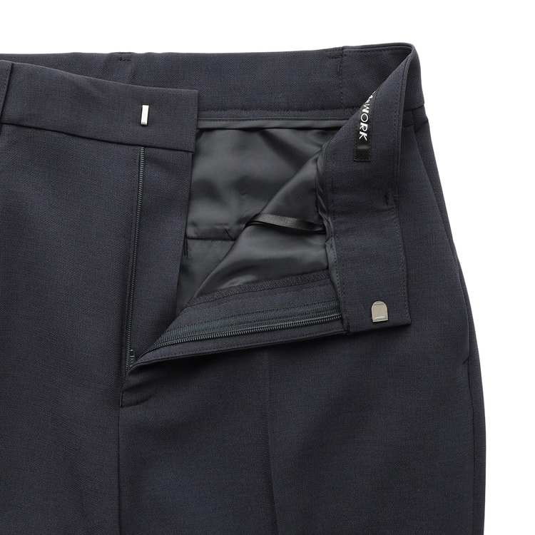 リネンライクブリーズ ストレートパンツ 紺 セットアップ着用可【AOKI