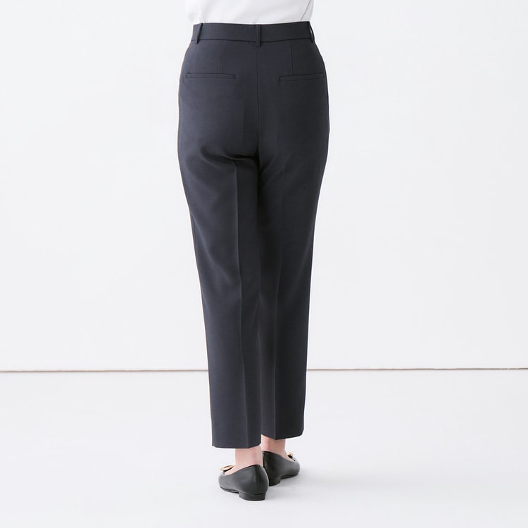 リネンライクブリーズ ストレートパンツ 紺 セットアップ着用可【AOKI