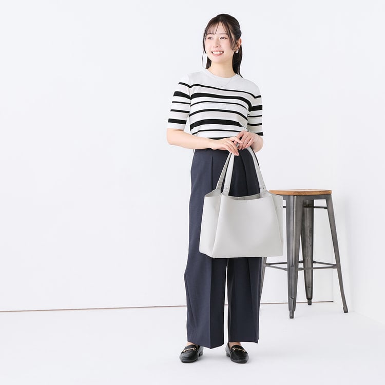 リネンライクブリーズ ワイドパンツ 紺 セットアップ着用可【AOKI公式