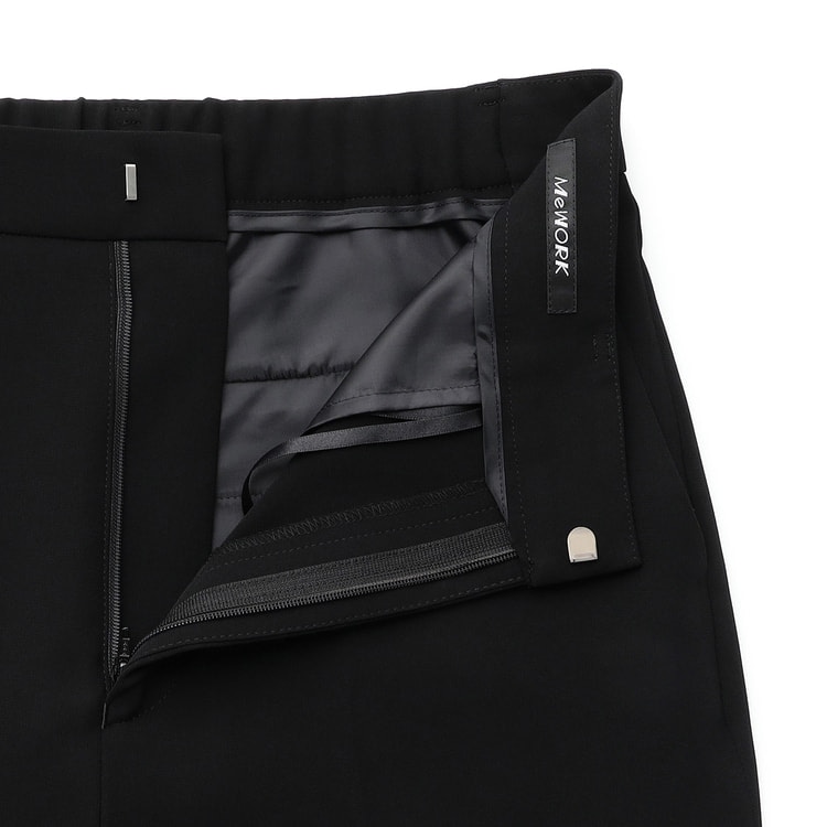 パウダリーストレッチ 黒 クロップドパンツ セットアップ着用可【AOKI