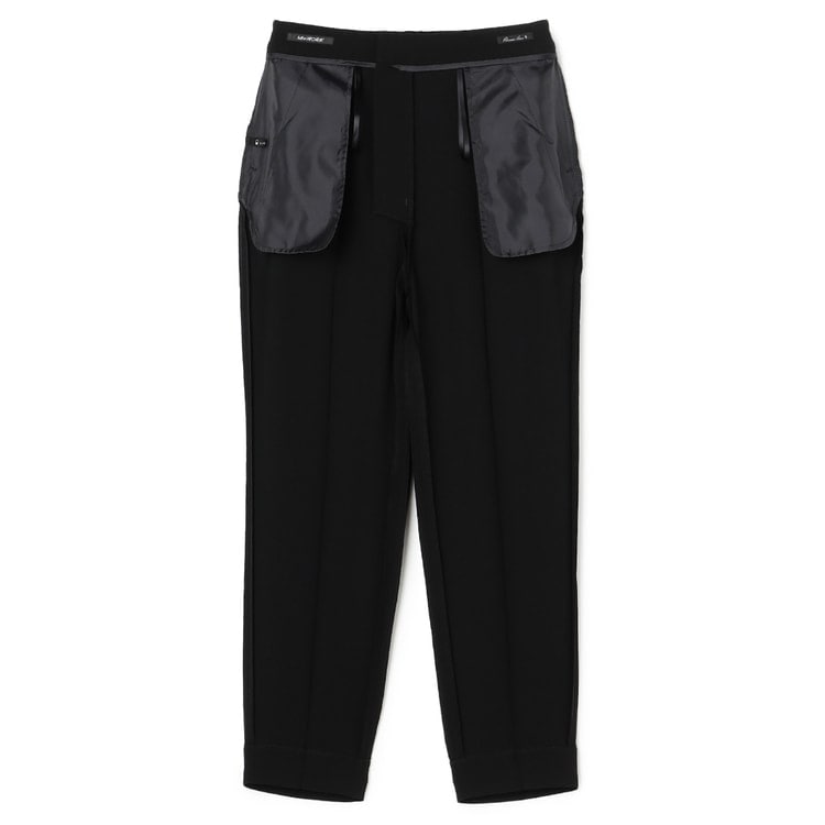 パウダリーストレッチ 黒 クロップドパンツ セットアップ着用可【AOKI
