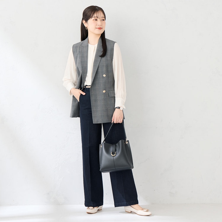 ≪Oggi12月号掲載≫ ワイドストレートデニム 紺【AOKI公式通販】