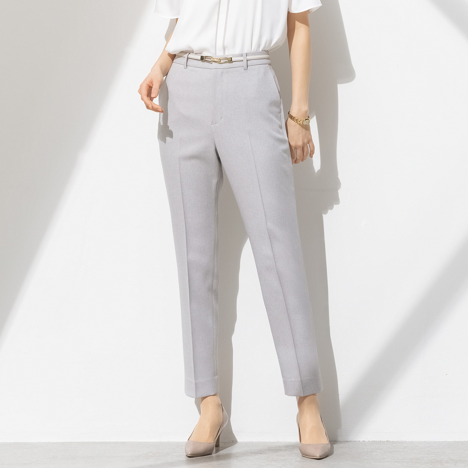 ≪Oggi.jp4月掲載≫ バレリーナパンツ テーパード ライトグレー ≪Oggi.jp4月掲載≫ バレリーナパンツ テーパード ライトグレー