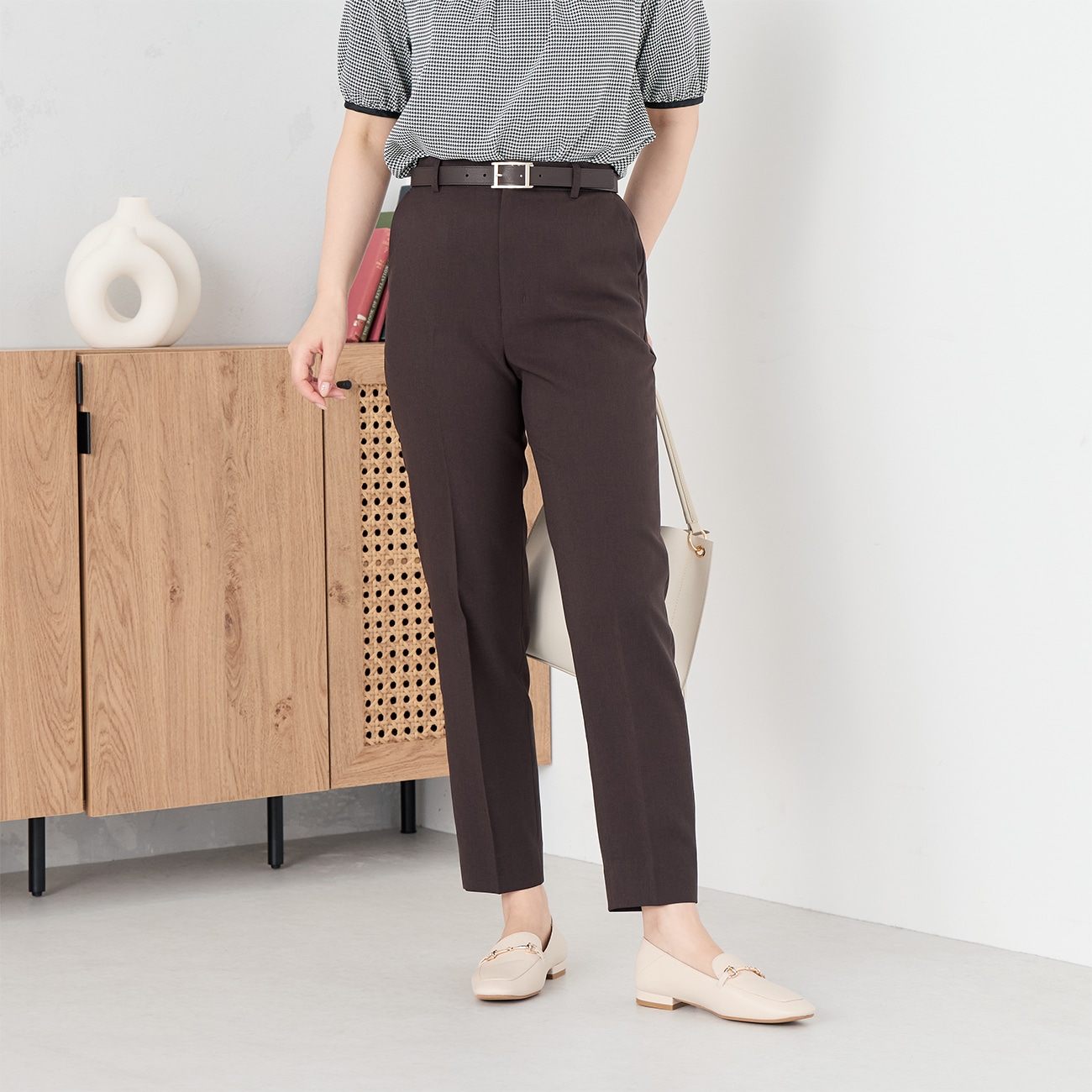 バレリーナパンツ テーパード 茶 バレリーナパンツ テーパード 茶