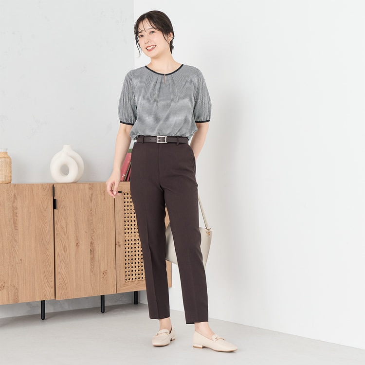 ≪Oggi12月号掲載≫ バレリーナパンツ テーパード 茶【AOKI公式通販】