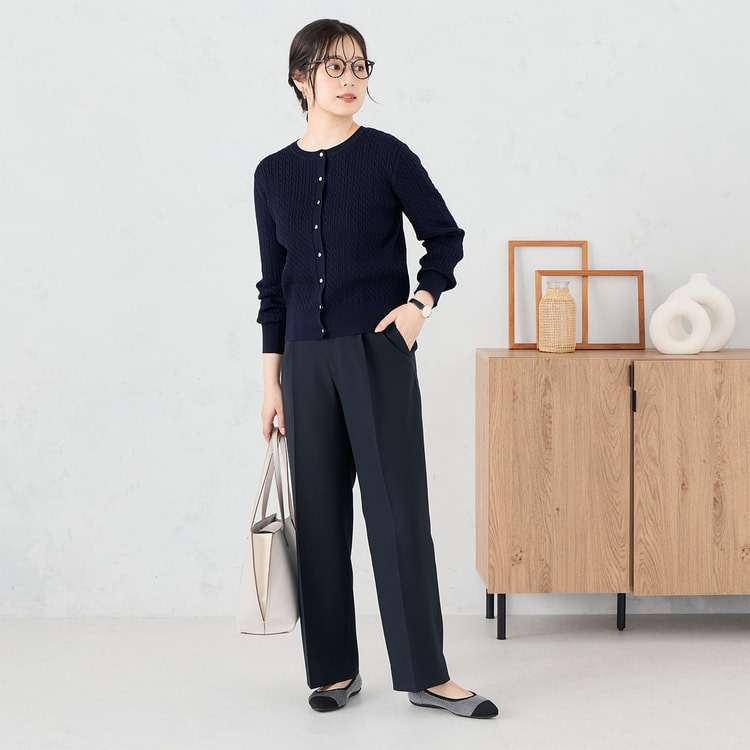 ≪Oggi12月号掲載≫ バレリーナパンツ ワイド 紺【AOKI公式通販】