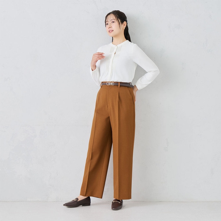 美品✨2023年 フォクシー ニットパンツ バレリーナ ゆったり大きめ ブラウン バレリーナパンツ｜洗える・防しわ｜レンガ無地調｜ワイド｜裾上げ済み