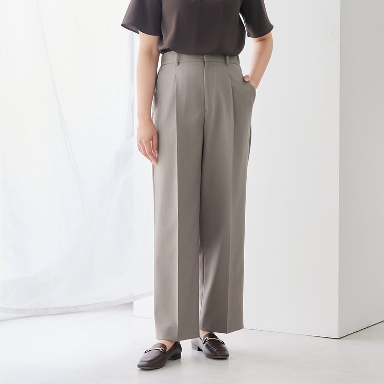 Oggi.jp8月掲載｜バレリーナパンツ〉洗える・防しわ｜グレージュ
