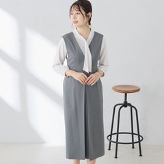 特価】ツイルストレッチ ジャンパースカート セットアップ着用可