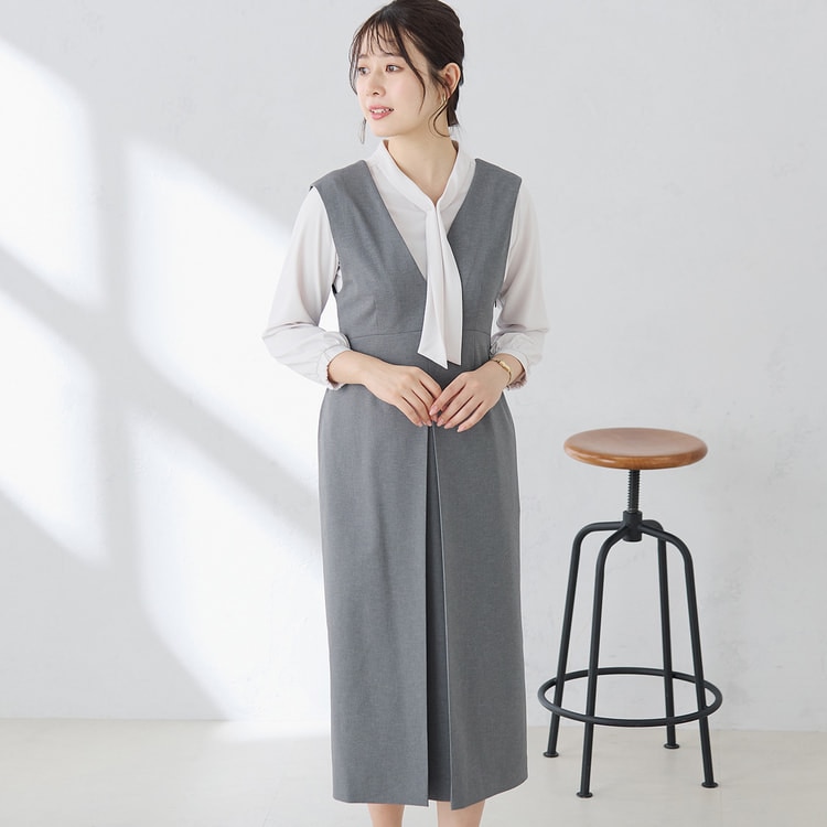 特価】ツイルストレッチ ジャンパースカート セットアップ着用可