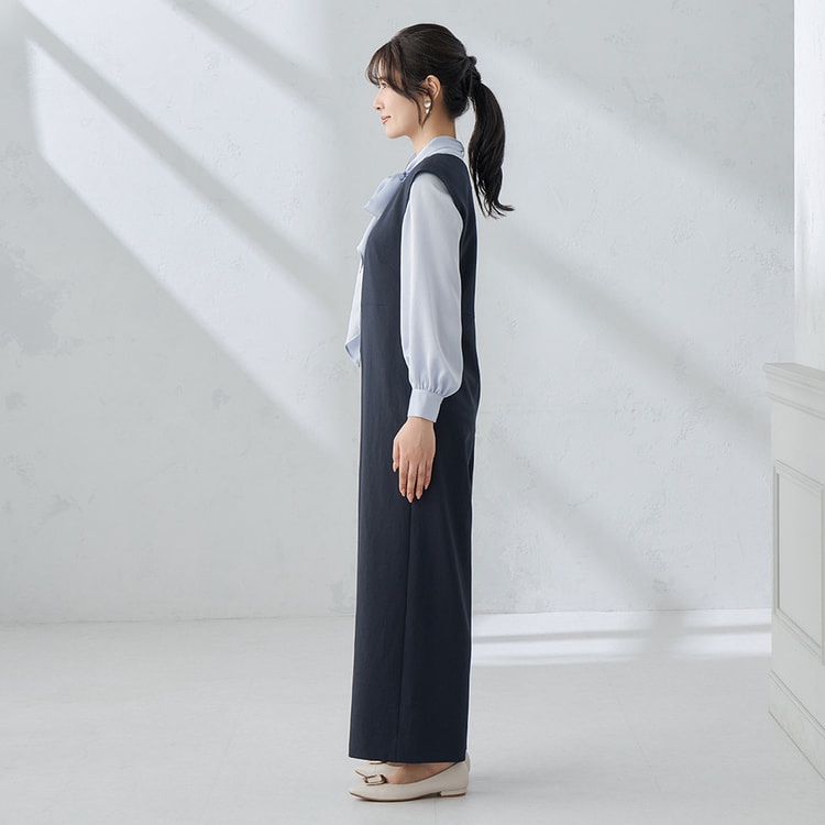 リランチェストレッチ ジャンプスーツ 紺 セットアップ着用可 リランチェストレッチ ジャンプスーツ 紺 セットアップ着用可