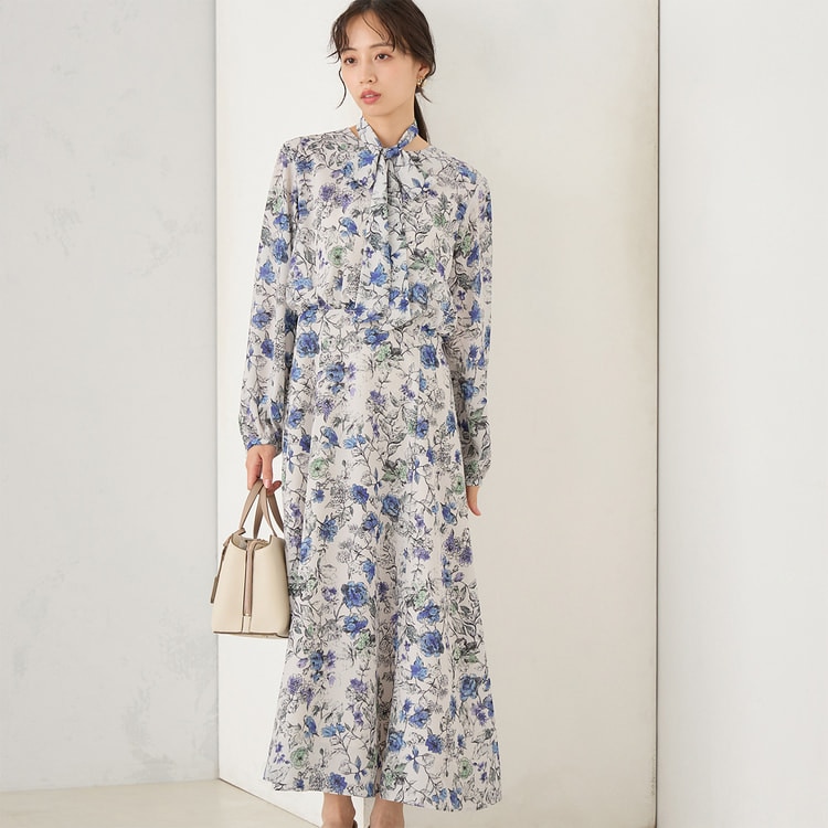≪MERY10月掲載≫【WEB限定商品】フラワープリントワンピース