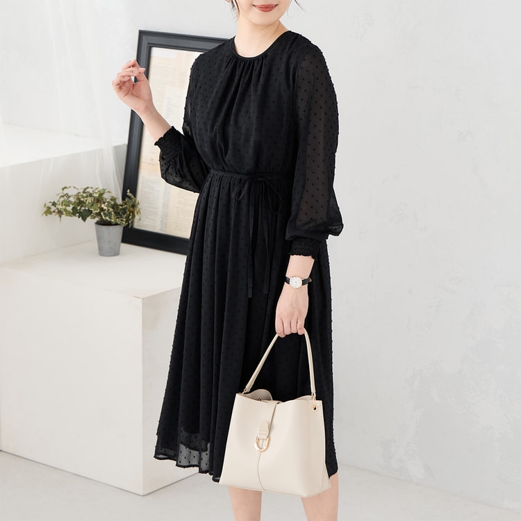 特価】シアードットワンピース 黒【AOKI公式通販】