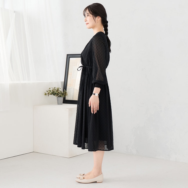 特価】シアードットワンピース 黒【AOKI公式通販】