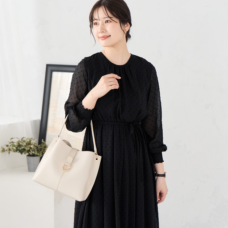 特価】シアードットワンピース 黒【AOKI公式通販】