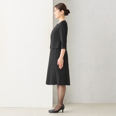 着丈100cm以上】 洗える ショールカラージャケット ボレロ風7分袖  