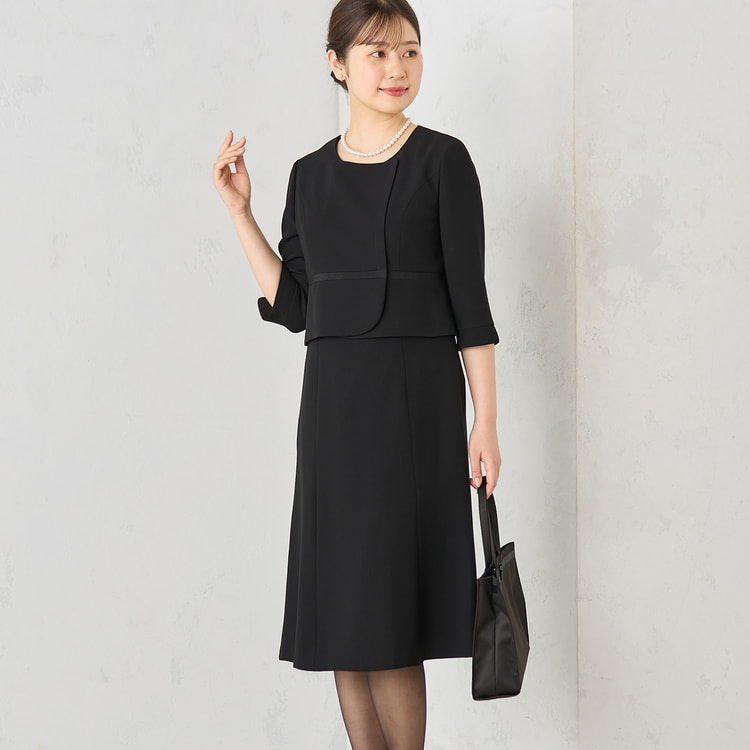 WEB限定商品】【着丈100cm以上】洗える ノーカラージャケット