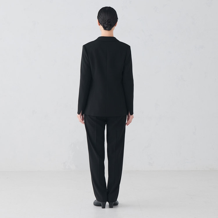 3点セット】洗えるテーラードジャケット タックブラウス付 パンツ