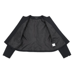 【セレモニー用】【着丈100cm以上】洗えるツイードノーカラージャケット リボンベルト付き前開きワンピース 紺