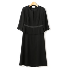 夏用 日本製生地 洗える ノーカラーペプラムアンサンブル風 スーツのaoki公式通販