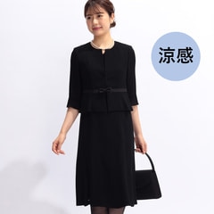 夏用 日本製生地 洗える ノーカラーペプラムアンサンブル風 スーツのaoki公式通販