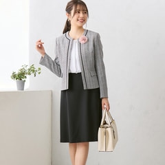 25SS＊試着のみ＊ドアーズ ツイードノーカラージャケット ブラック系 長袖 25SS＊試着のみ＊ドアーズ ツイードノーカラージャケット