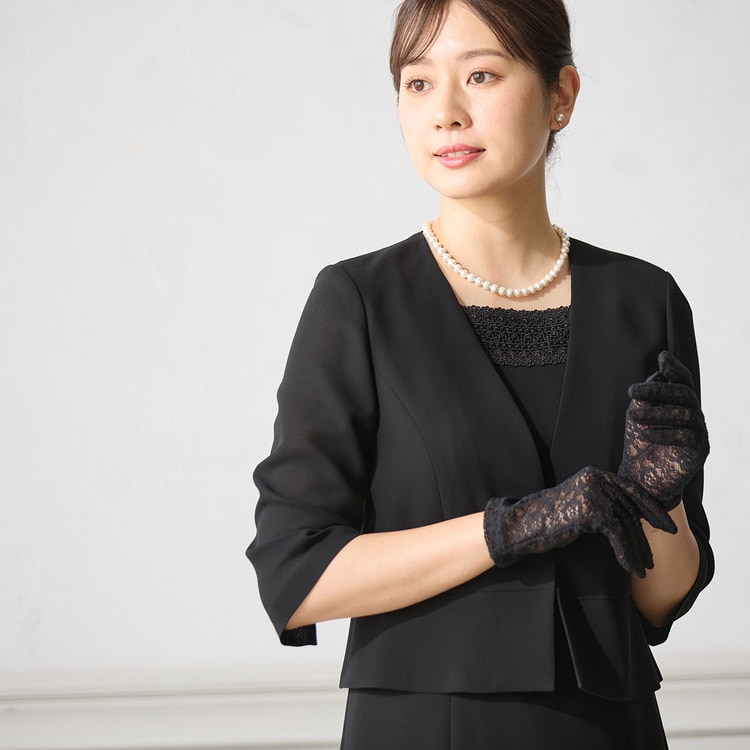 着丈100cm以上】洗える ストレッチ ノーカラージャケット風