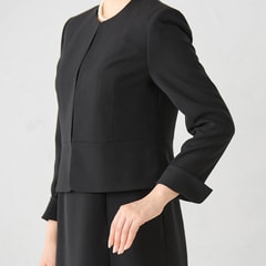 特価】【着丈100cm以上】ノーカラージャケット 7分袖前開き 特価】【着丈100cm以上】ノーカラージャケット 7分袖前開き
