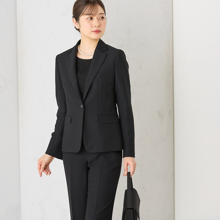 洗える ストレッチ フォーマルテーラードジャケット セットアップ着用