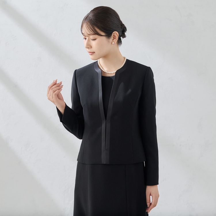 【専用】NOKO OHNOノコオーノ☆七分袖ノーカラージャケット 黒/ピンク L 専用】NOKO OHNOノコオーノ☆七分袖ノーカラージャケット 黒