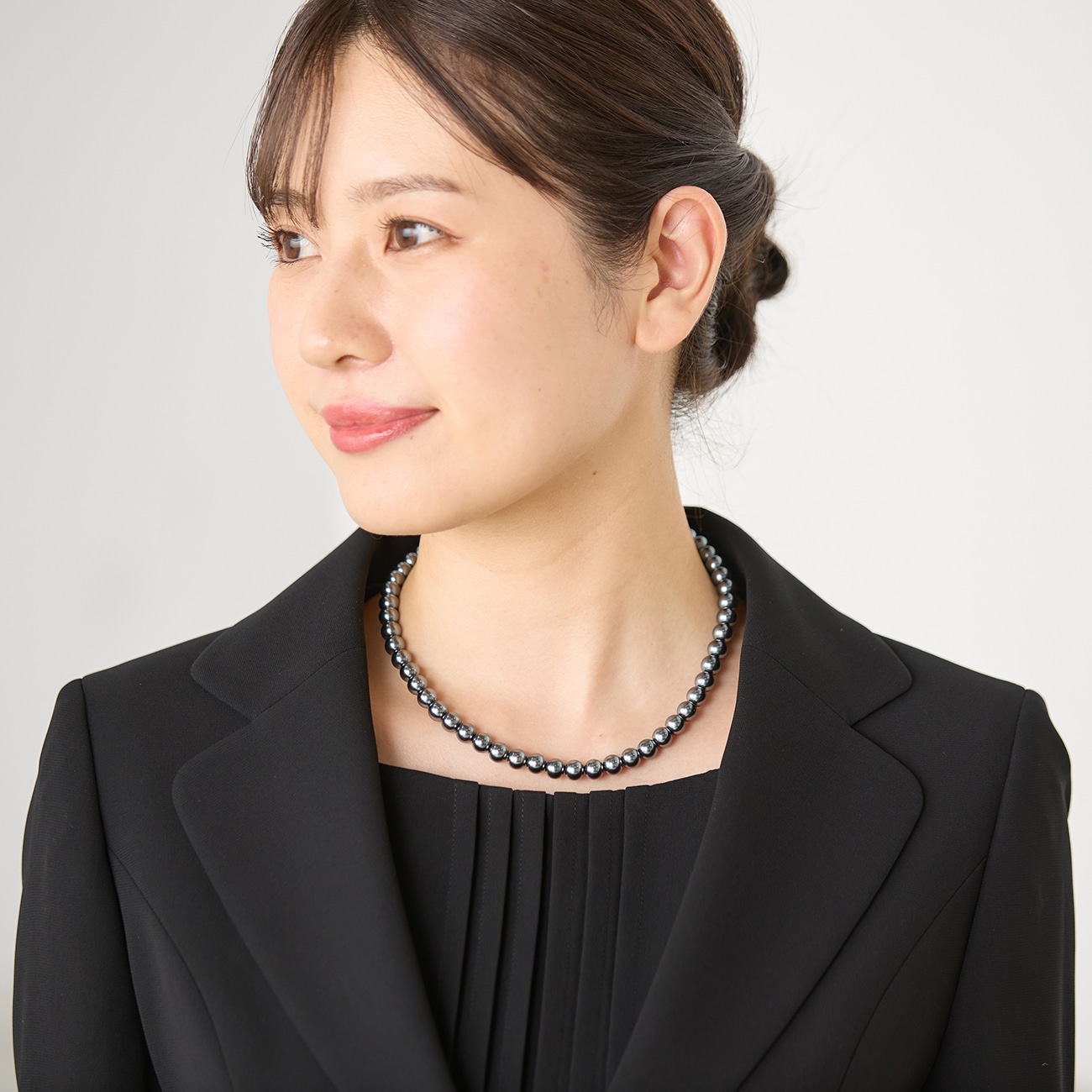 慶弔両用 マグネット式ガラスパールネックレス