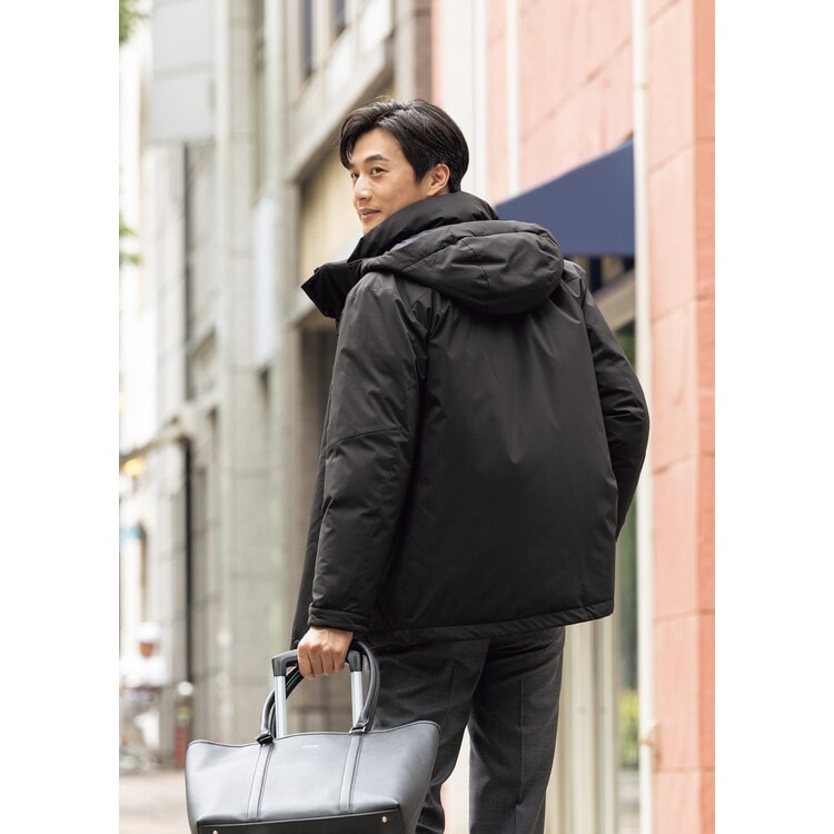 L＆Wデザイン】はっ水 フード取り外し可能 ハイブリットダウンパーカー
