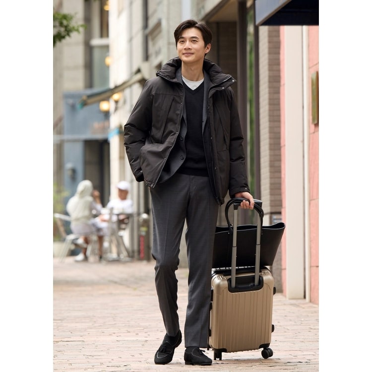 L＆Wデザイン】はっ水 フード取り外し可能 ハイブリットダウンパーカー