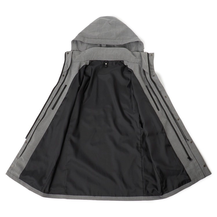 L＆Wデザイン】はっ水 フード取り外し可能 ウールライク薄中綿ハーフ