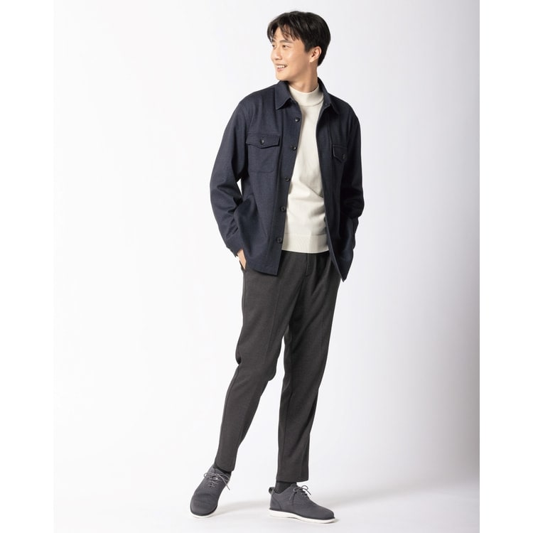 【未使用タグ付☆洗える♪】パジャマスーツ　セットアップ　レディース　ネイビー M 春夏【未使用タグ付☆洗える♪】パジャマスーツセットアップノーカラー