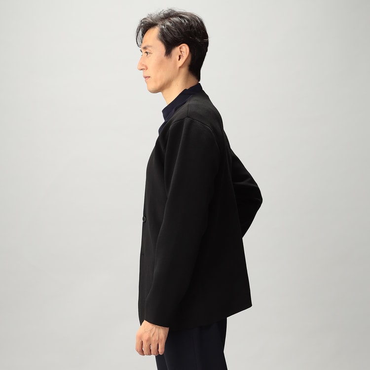 パジャマスーツ】ミラノリブノーカラージャケット セットアップ着用可