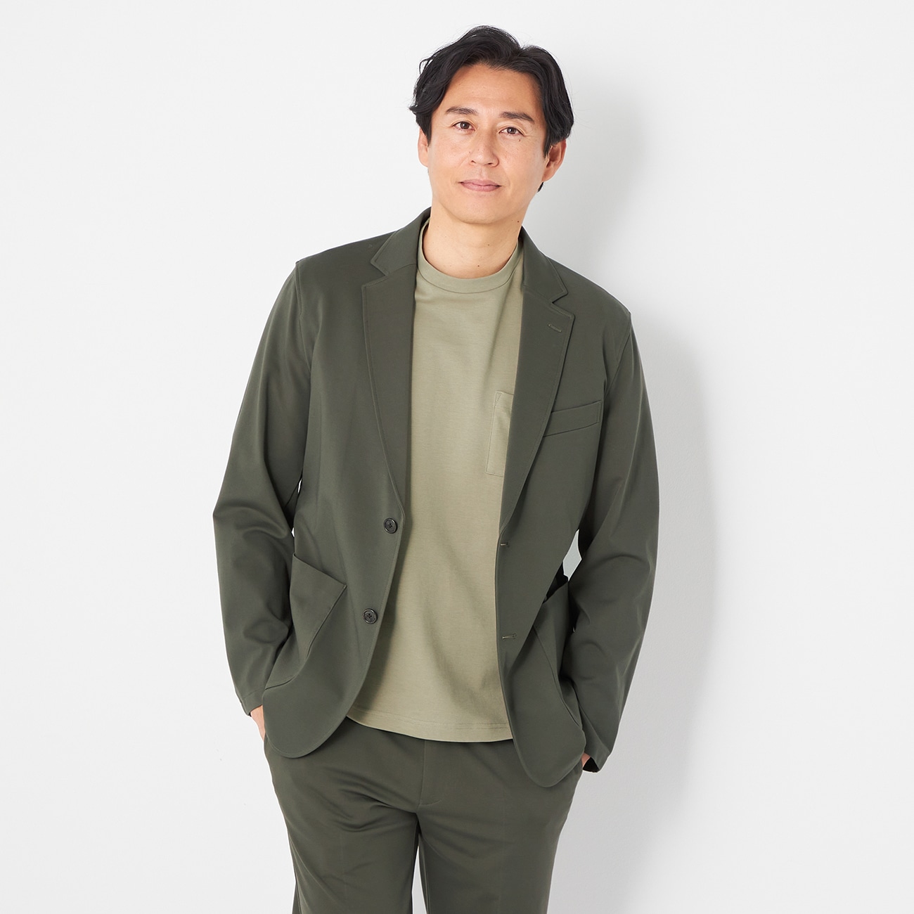 【パジャマスーツ】ナイロンポンチジャケット セットアップ着用可