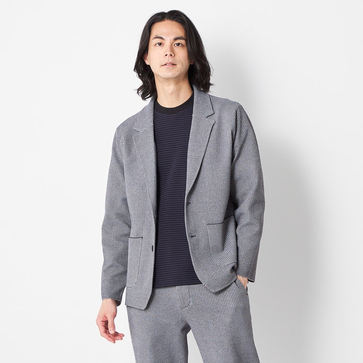 パジャマスーツ】二重臼ニットジャケット セットアップ着用可【AOKI