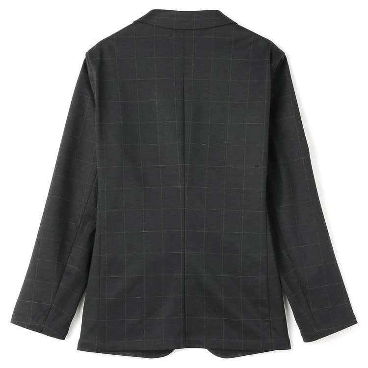 アオキ【未使用タグ付】パジャマスーツプリントジャージ黒ウィンドウペン　ゆったりL アウトレット】【パジャマスーツ】プリントジャージージャケット 黒