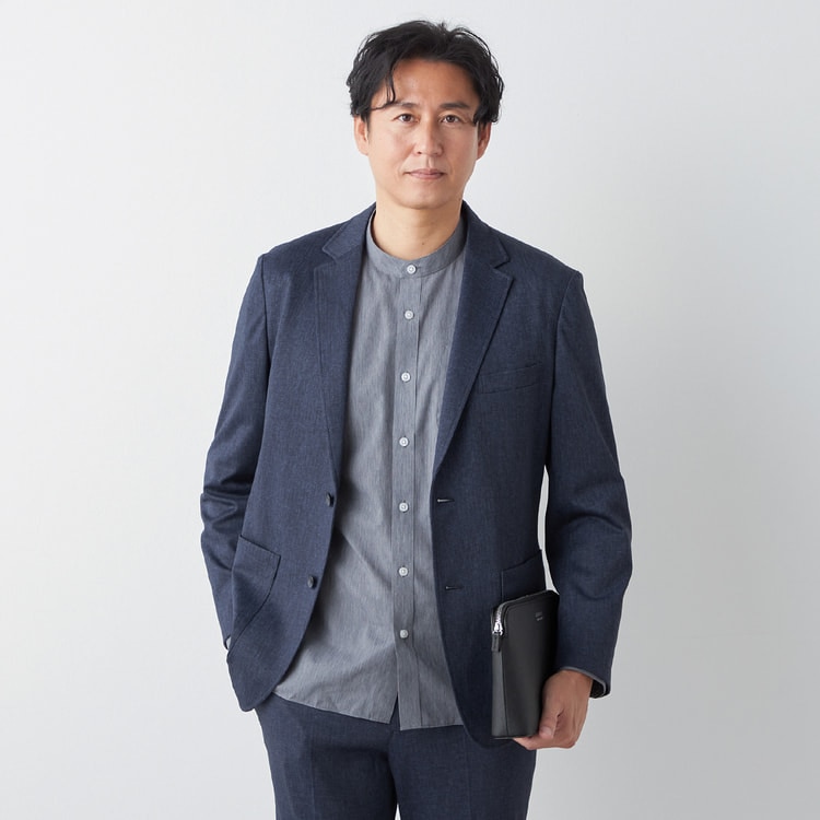 パジャマスーツ】プリントジャージジャケット 紺 セットアップ着用可  