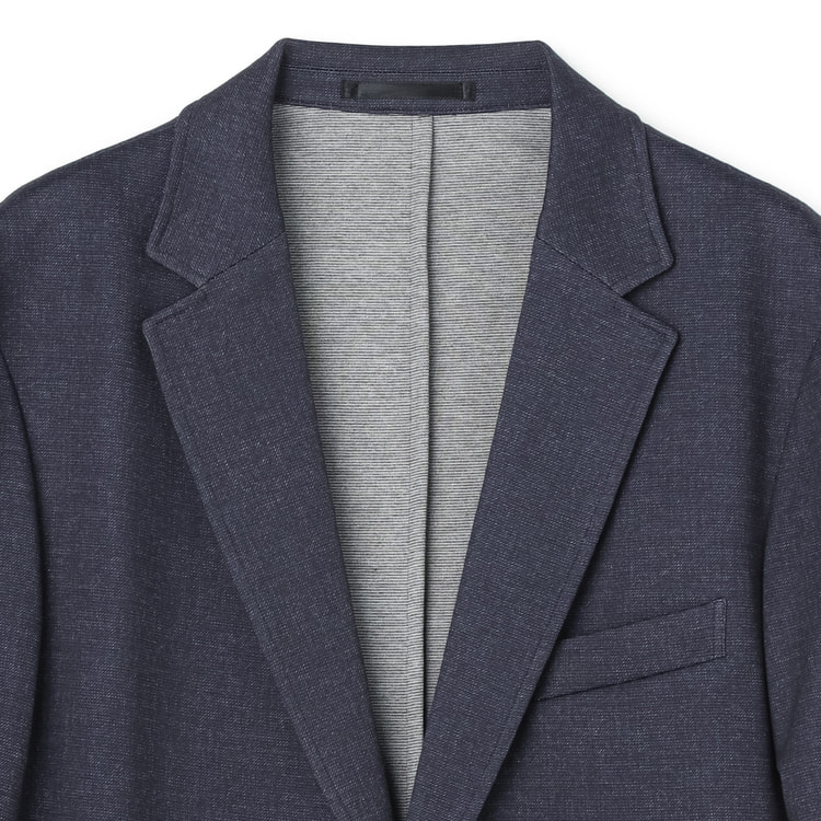 パジャマスーツ】プリントジャージージャケット 紺 セットアップ着用可