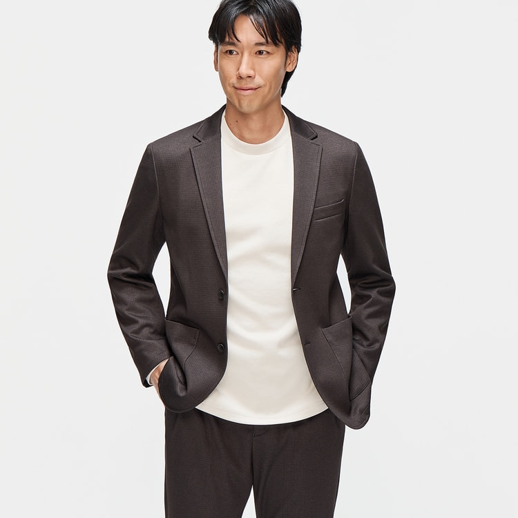 パジャマスーツ】プリントジャージージャケット 茶 セットアップ着用可