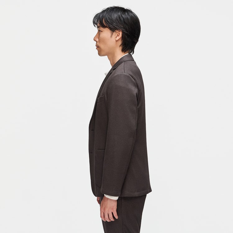 パジャマスーツ】プリントジャージージャケット 茶 セットアップ着用可