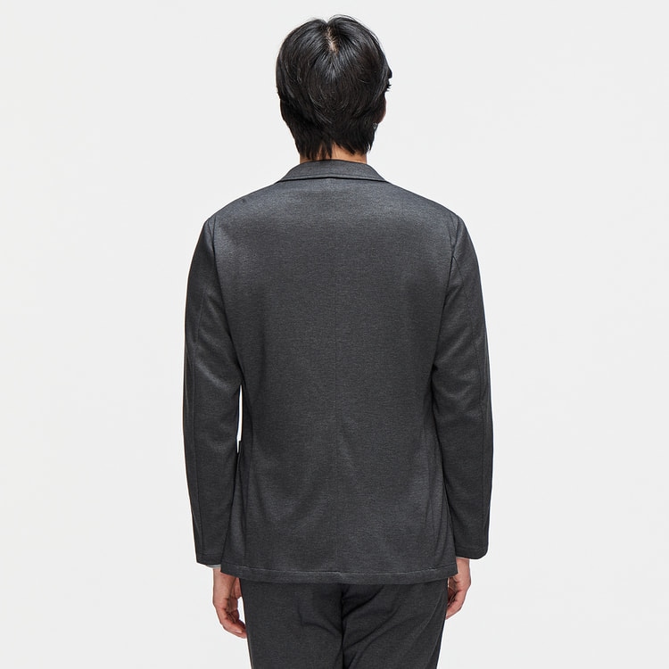 パジャマスーツ】プリントジャージージャケット チャコールグレー