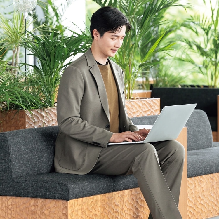 パジャマスーツ】プレミアムジャージージャケット ベージュ