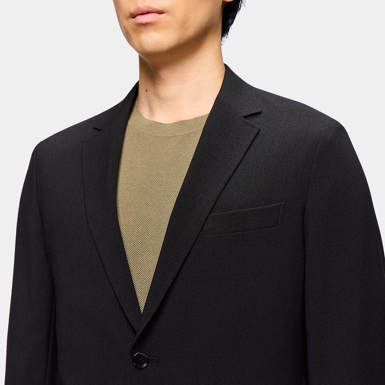 L＆Wデザイン】洗える ストレッチセットアップジャケット 黒