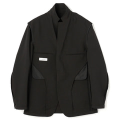 L＆Wデザイン】洗える ストレッチセットアップジャケット 黒
